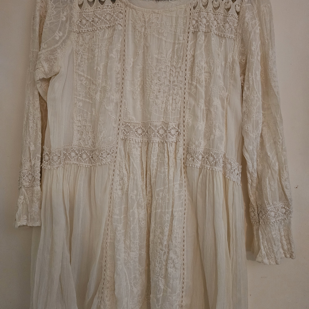 Christina Cream Textured Top